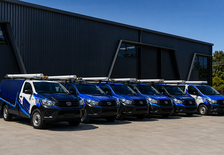 Fleet of Westleigh Blocked Drains plumbing vans