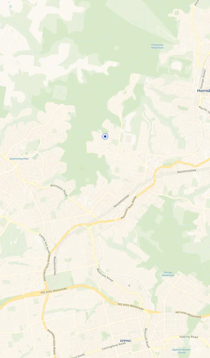 Map of the Westleigh service area and the surrounding suburbs we cover.